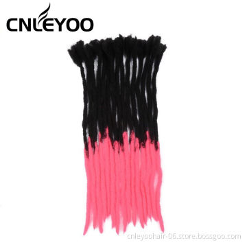 Cheap 24 Inch Soft Dread Lock 15 Roots Rose Red Dread Lock Hair Extension Soft Dreads For Men Women Kids